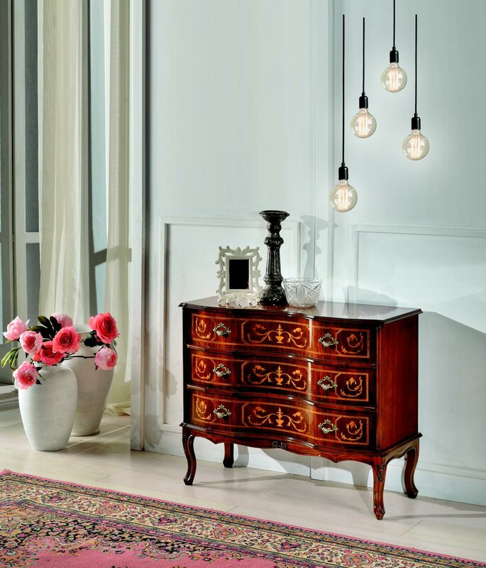 Italienische Möbel Holz Braun Kommode Anrichte Luxus Stil Barock Sideboards