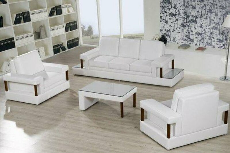 Sofagarnitur Couch Polster Sofa Set 3+1+1 Leder Couchen Sofas Komplett