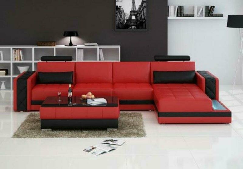 Wohnlandschaft Polster Ecke Eck Sofa Couch Leder Garnitur Landschaft