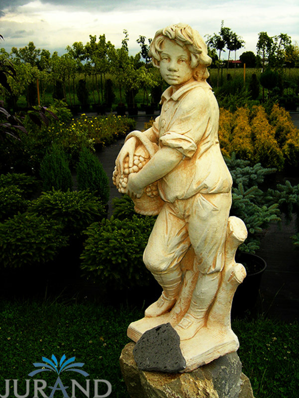 GARTENFIGUR STEINFIGUR FIGUR GARTEN SKULPTUR JUNGE DECORATIVE STEINGUSS