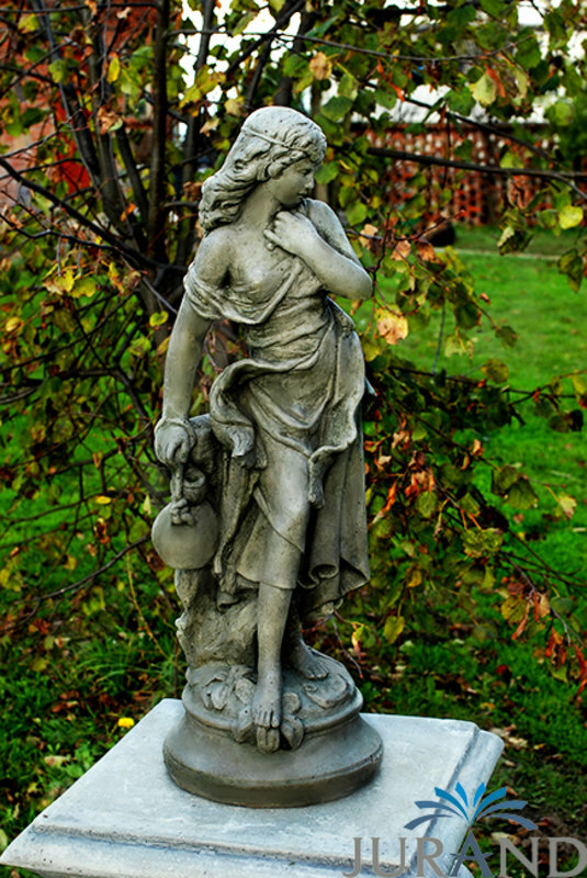 GARTENFIGUR STEINFIGUR FIGUR MÄDCHEN GARTEN SKULPTUR DECORATIVE STEINGUSS