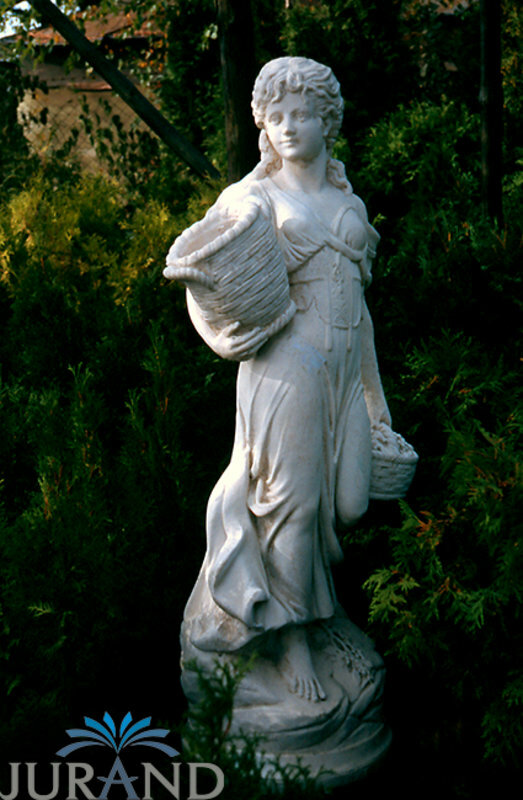 GARTENFIGUR STEINFIGUR FIGUR GARTEN SKULPTUR DECORATIVE MÄDCHEN STEINGUSS