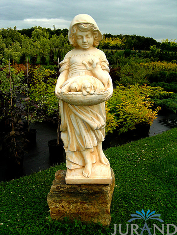 GARTENFIGUR STEINFIGUR FIGUR GARTEN MÄDCHEN SKULPTUR DECORATIVE STEINGUSS