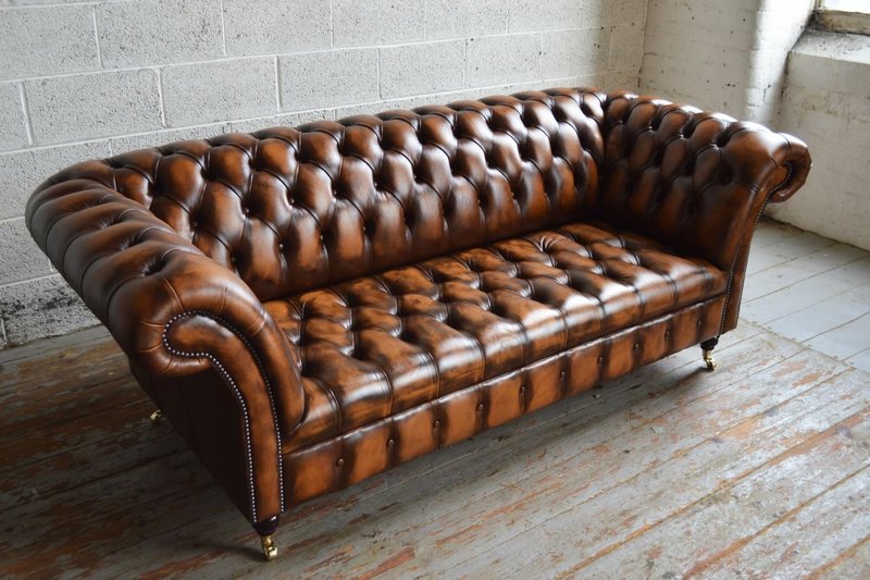 Chesterfield Garnitur Design Luxus Polster Sofa Couch Sitz Leder Textil