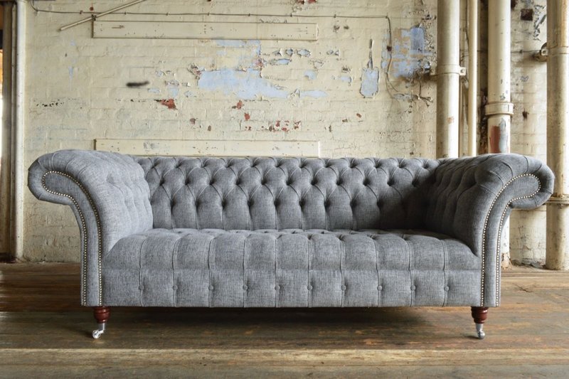 Chesterfield Design Luxus Polster Sofa Leder Couch Sitz Garnitur Textil