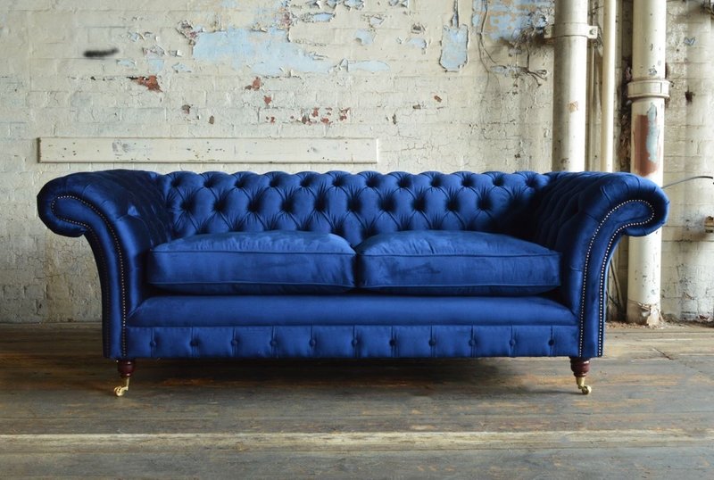 Chesterfield Design Leder Luxus Polster Sofa Couch Sitz Garnitur Textil