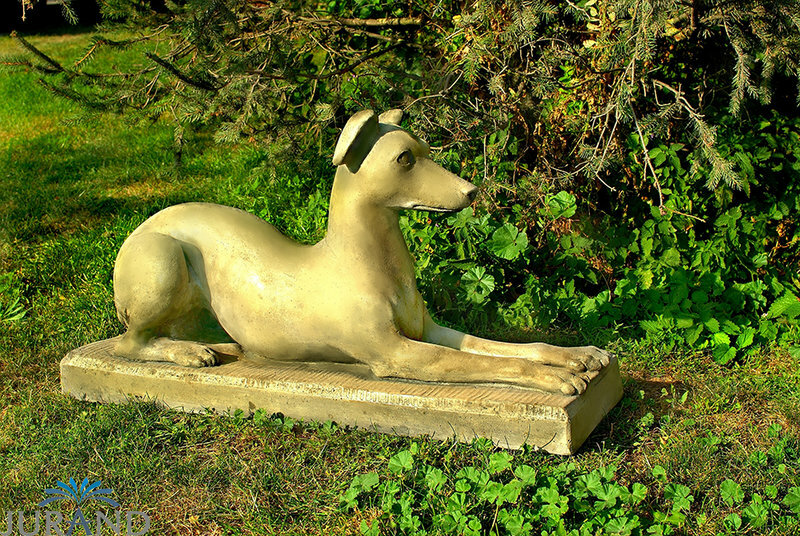GARTENFIGUR STEINFIGUR HUND FIGUR GARTEN SKULPTUR STEINGUSS DECORATIVE