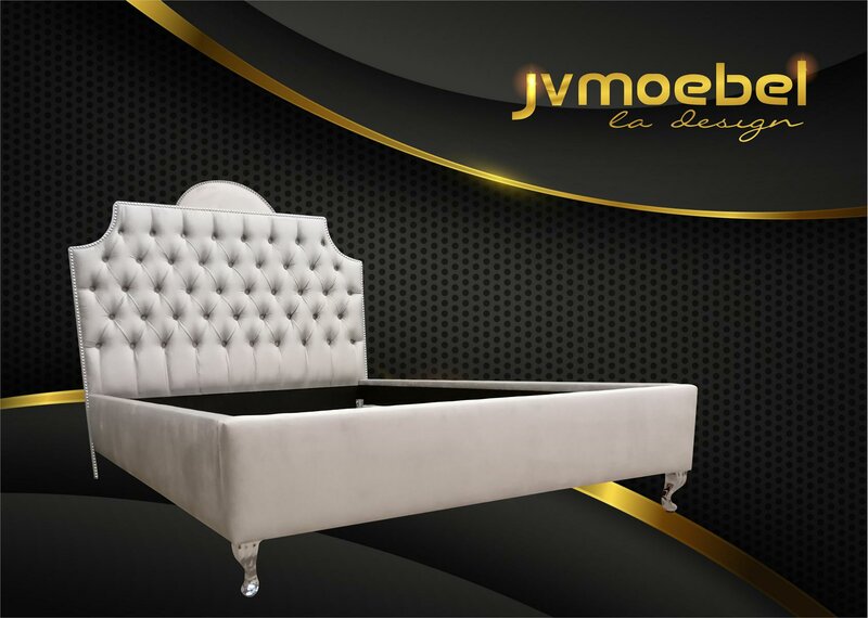 Chesterfield Betten Bett Polster Hotel Doppel Luxus Design Samt Stoff