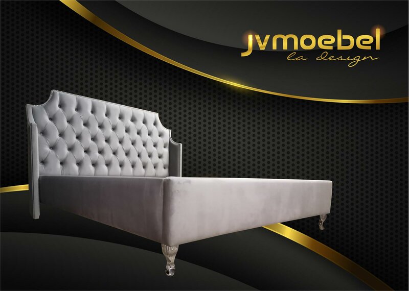 Chesterfield Betten Bett Polster Hotel Doppel Deklo Luxus Design Samt Stoff