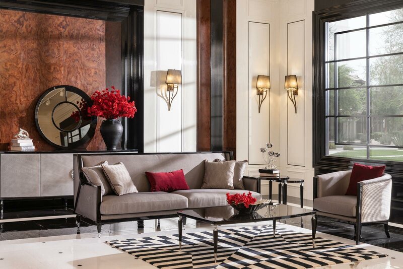 Sofagarnitur Dreisitzer Sessel Couchtische Set 5tlg Grau Stoffsofa