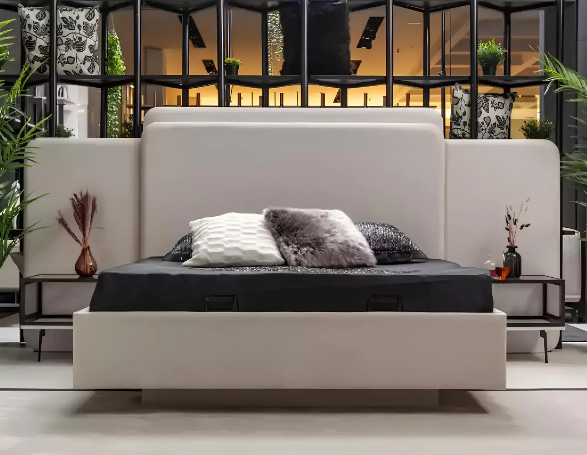 Luxus Schlafzimmer Bett Designer Möbel Weiß Doppelbett Betten Holz Neu