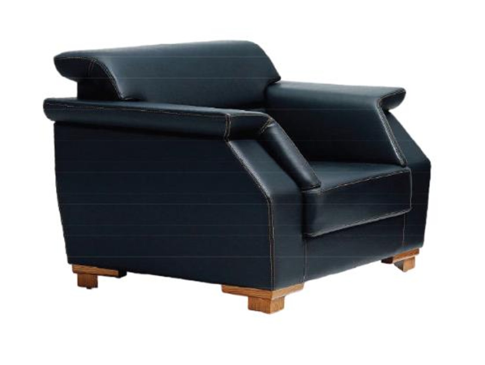 Sofa 1 Sitzer Lounge Chaise Sofa Leder Textil Design Luxus Chair Sessel