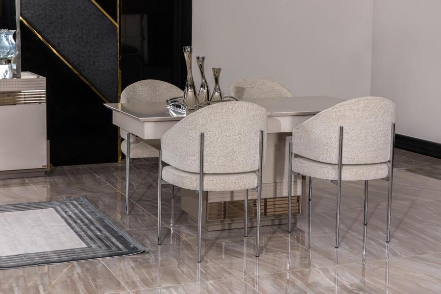 Esszimmer Set Hochwertig Garnitur Tisch 4x Stühle Design Modern Möbel Esstisch