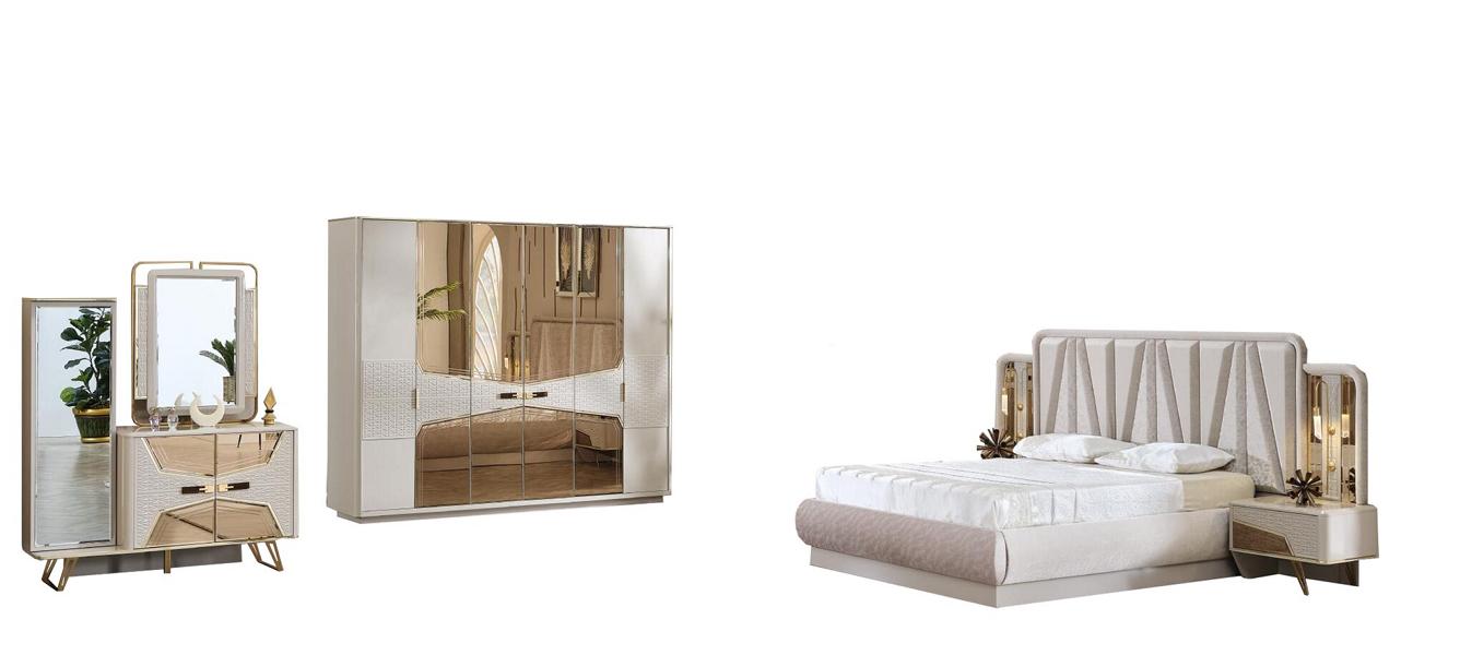 Schlafzimmer Komplettset Bett Set Möbel Gäste Zimmer Schrank Bett Schminktisch