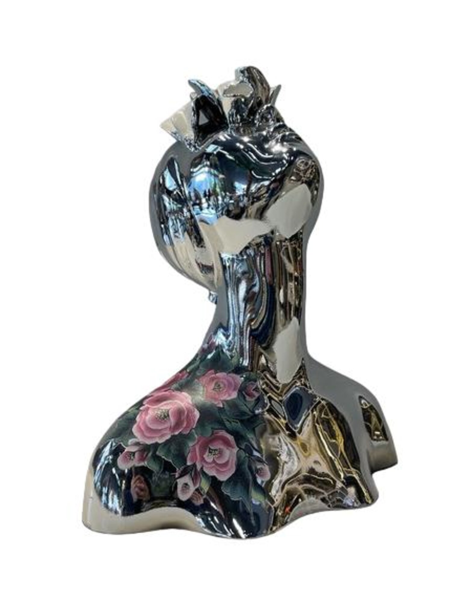 Design Büste geblümte Dame Figur Statue Skulptur Skulpturen Figuren Dekoration