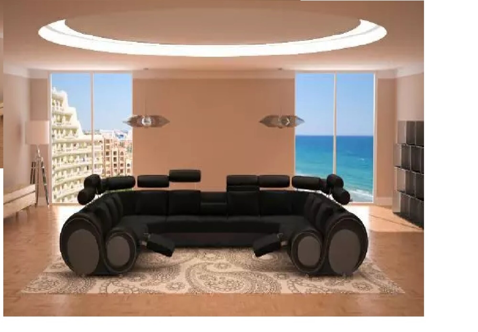 Designer XXL Wohnlandschaft Sofa Couch Polster Garnitur Ecksofa Textil Sofort