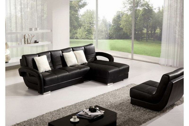 Wohnlandschaft Sofa Couch Ecksofa Eckcouch Polster Schwarz Garnitur Eck Ecke