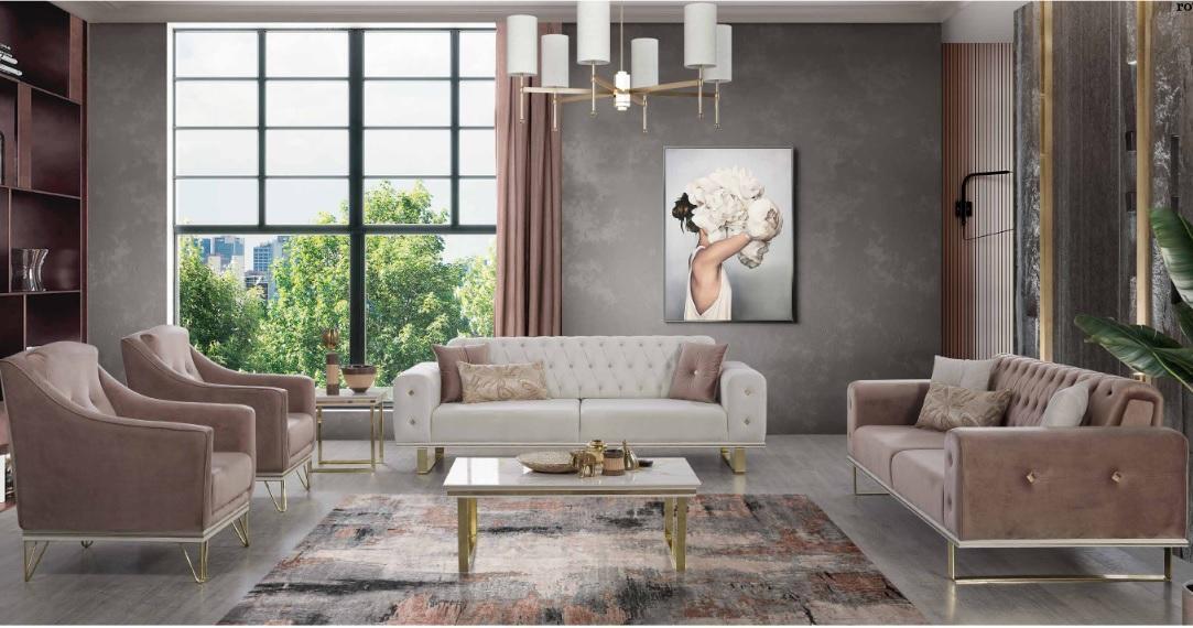 Sofagarnitur Designer Chesterfield Sofa Luxus Sessel Couchtisch 6tlg