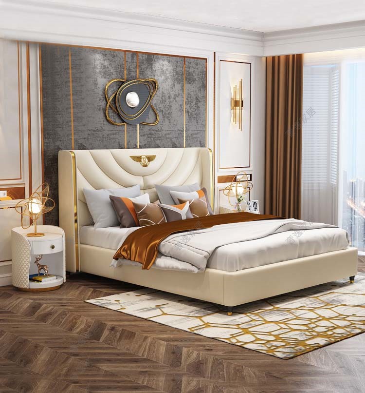 Schlafzimmer Bett Nachttische 3 tlg. Set Design Luxus Betten Holz Doppelbett