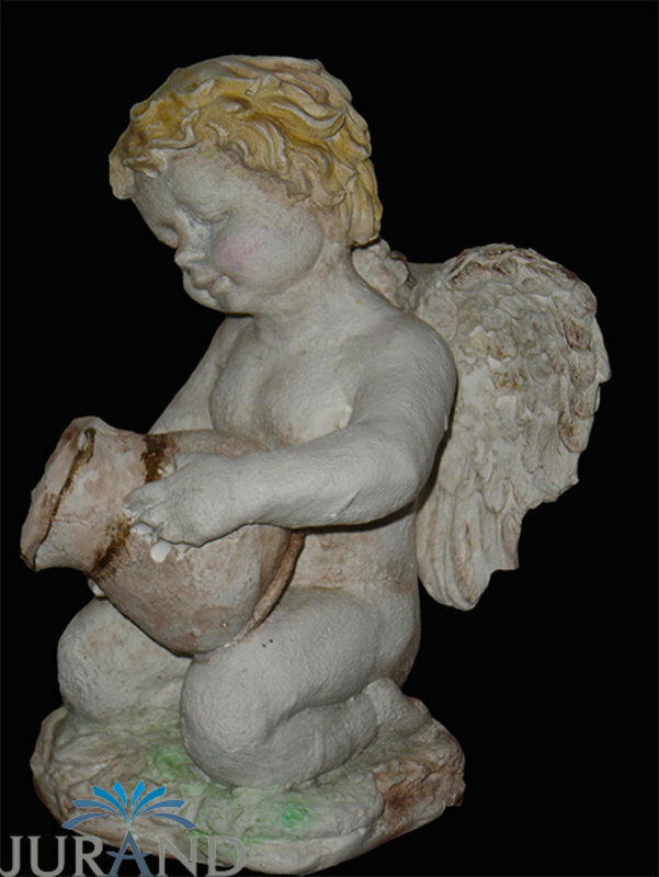 Steinfigur Wetterfest Antik Steinguss Grabschmuck Grab Engel Gartenfigur