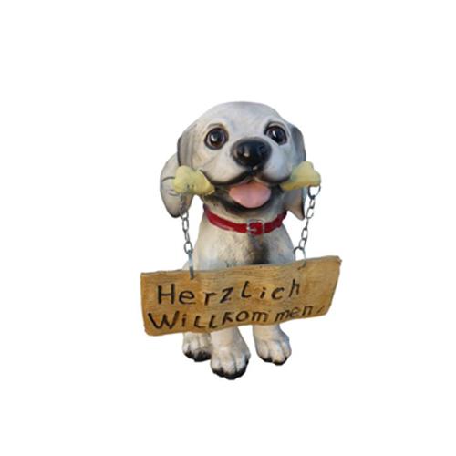 Herzlich Willkommen Schild Figur Statue Garten Dekoration Skulptur Deko