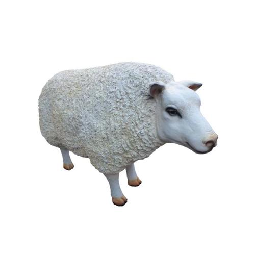 Modern Design Schaf Tier Garten Dekoration Deko Skulptur Weiß 40cm