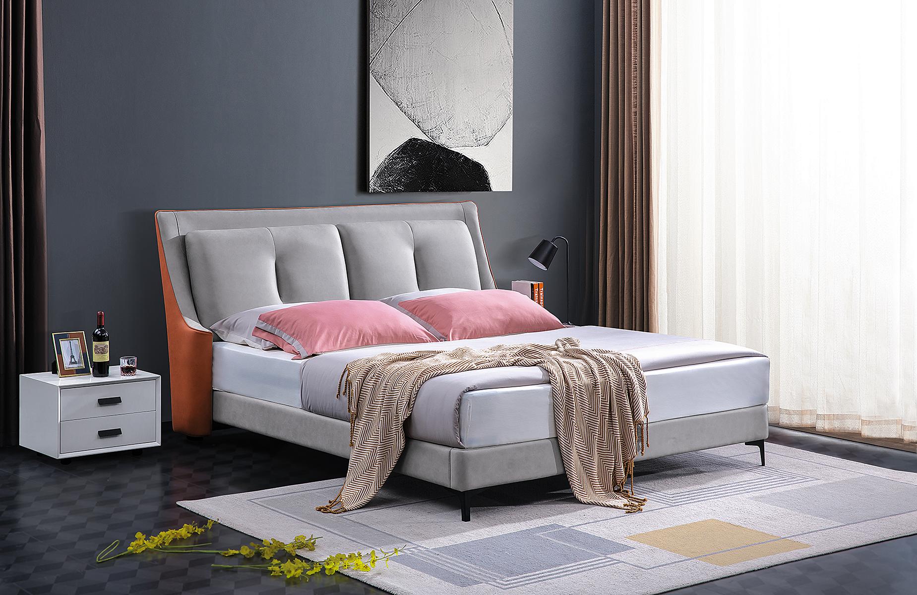 Klassisches Bett Doppelbett Betten Holz Grau Stil Echtes Holz Schlafzimmer Neu