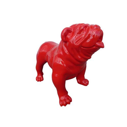 Hund figur abstrakte figuren statuen moderne rot bemalt neu 74cm statue