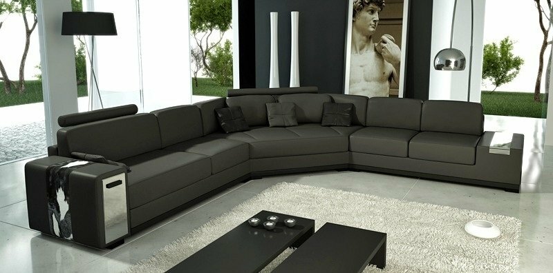 Ledersofa Ecksofa Sofa Couch Polster Designer Eckgarnitur Wohnlandschaft Lima
