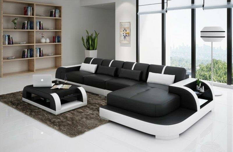 Leder L Form Wohnlandschaft Couch Big XXL Sofa Polster Ecke Modern Garnitur