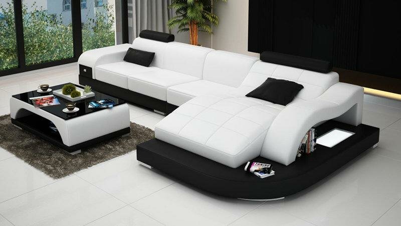 Ecksofa Couch Polster Eckgarnitur Wohnlandschaft Eckcouch Design Sofa PHM3375