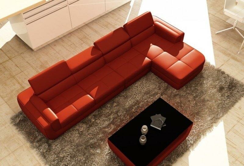 Leder Modern L Form Wohnlandschaft Couch Big XXL Sofa Polster Ecke Garnitur