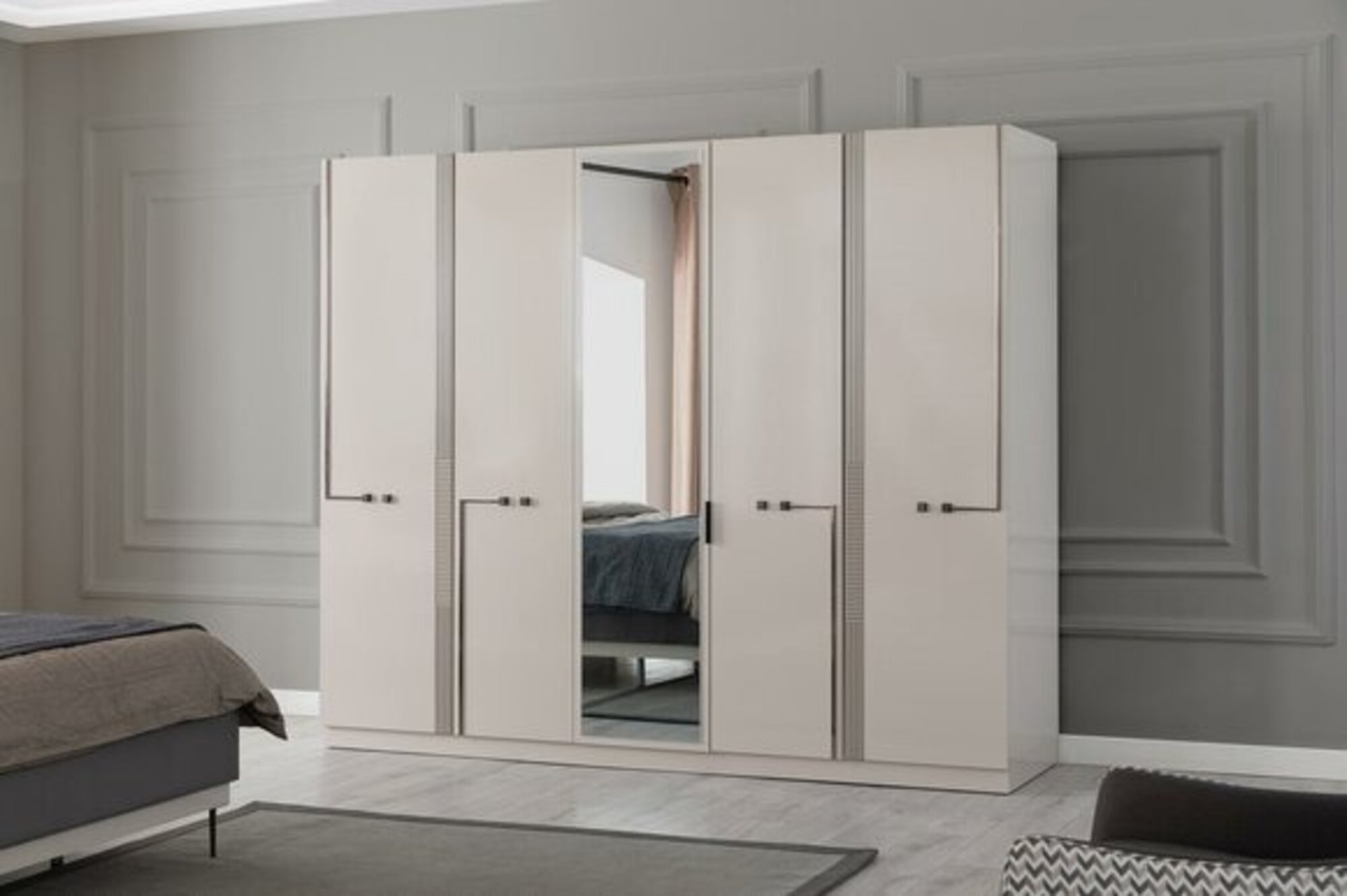 Moderner Kleiderschrank Designer Schlafzimmer Schränke 4-türiger Schrank