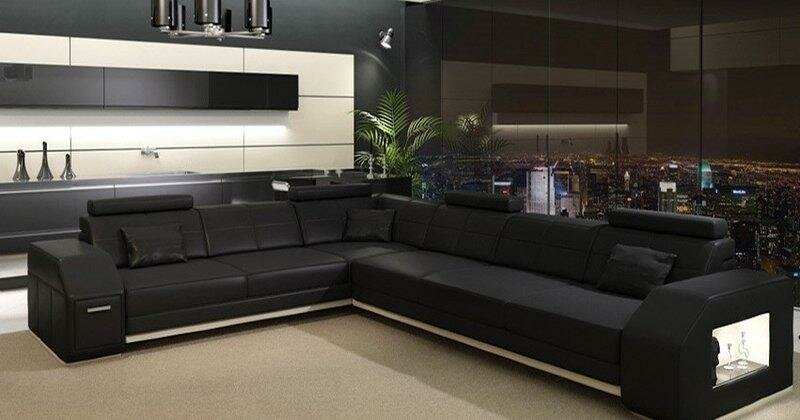 Wohnlandschaft Designer Sofa Couch Big Polster Modern Leder Sofas Eck Ecke
