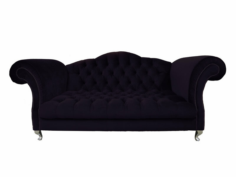 Chesterfield Sofa Polster Klassisch Couchen Sofas Garnitur Dunkelviolett SLIII