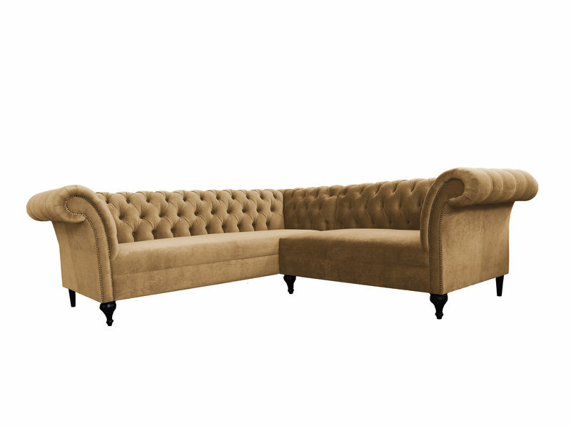 Chesterfield Ecksofa Eckcouch Designer Beige Sofa Couch Samt Ledersofa Modern
