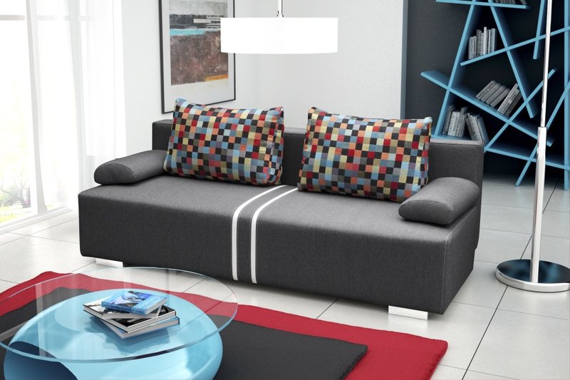 Schlafsofa Klappcouch 3-Sitzer Schlaffunktion + Bettkasten Couch Designer