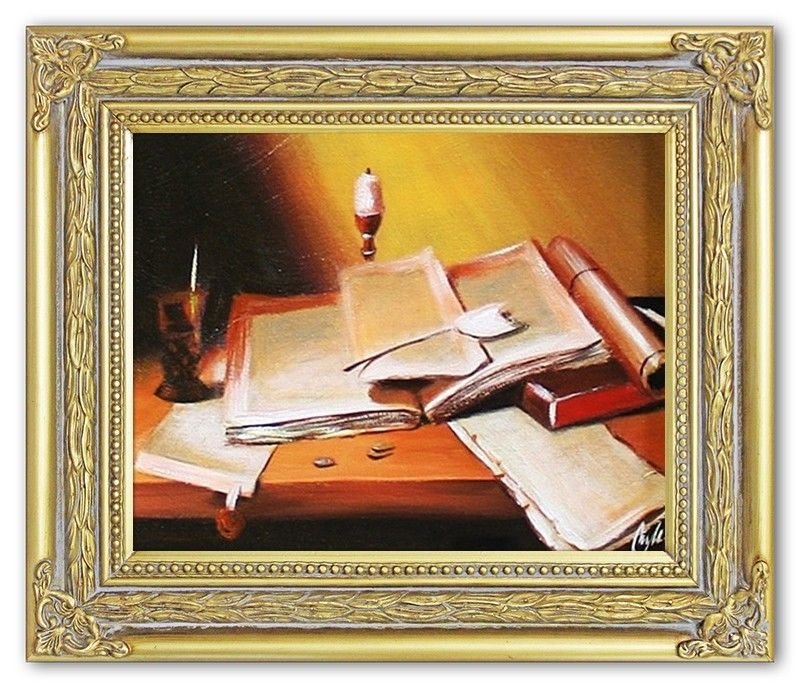 Gemälde Literatur Handarbeit Ölbild Bild Ölbilder Rahmen Bilder G05853
