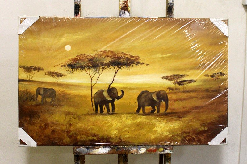 Afrika Handarbeit Keilrahmen Ölbilder Gemälde Leinwand Ölbild Bild Dekor