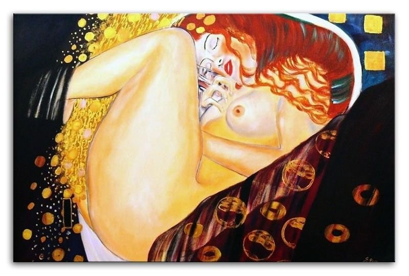GUSTAV KLIMT Dekorative Ölbilder Gemälde Leinwand Bilder Ölbild Bild 60X90