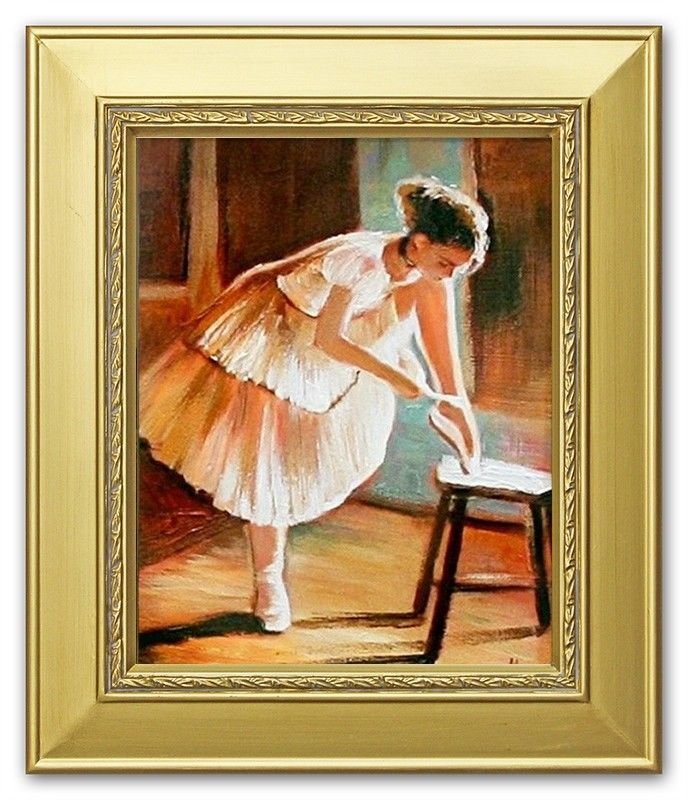 Ballett Mädchen Schule Tanz Echte Handarbeit Rahmen Öl Gemälde Bild