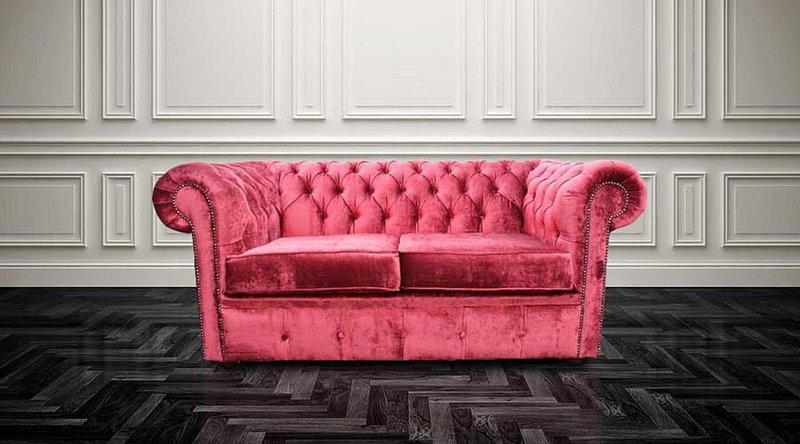 Chesterfield Design Luxus Polster Sofa Couch Sitz Textil Leder Garnitur