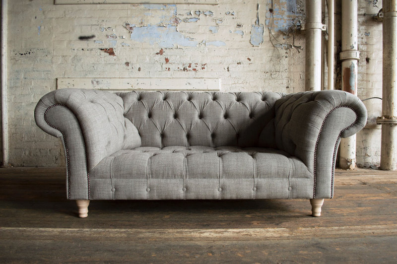 Chesterfield Design Garnitur Luxus Polster Sofa Couch Sitz Leder Textil