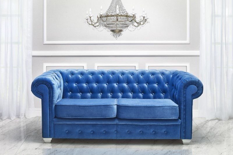 Chesterfield Design Luxus Polster Garnitur Sofa Couch Sitz Leder Textil