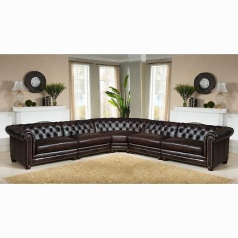 Chesterfield Ecksofa Sofa Couch Ledersofa Polster Eck Garnitur Dekor Couch