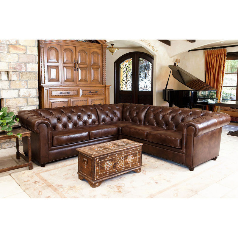 Chesterfield Ecksofa Sofa Couch Dekor Ledersofa Polster Eck Couch Garnitur