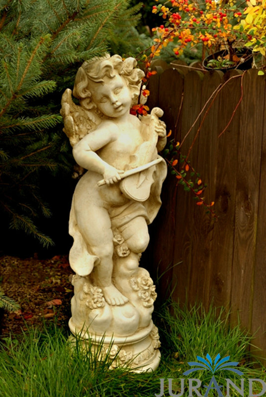 GARTENFIGUR STEINFIGUR ENGEL FIGUR GARTEN SKULPTUR STEINGUSS DECORATIVE