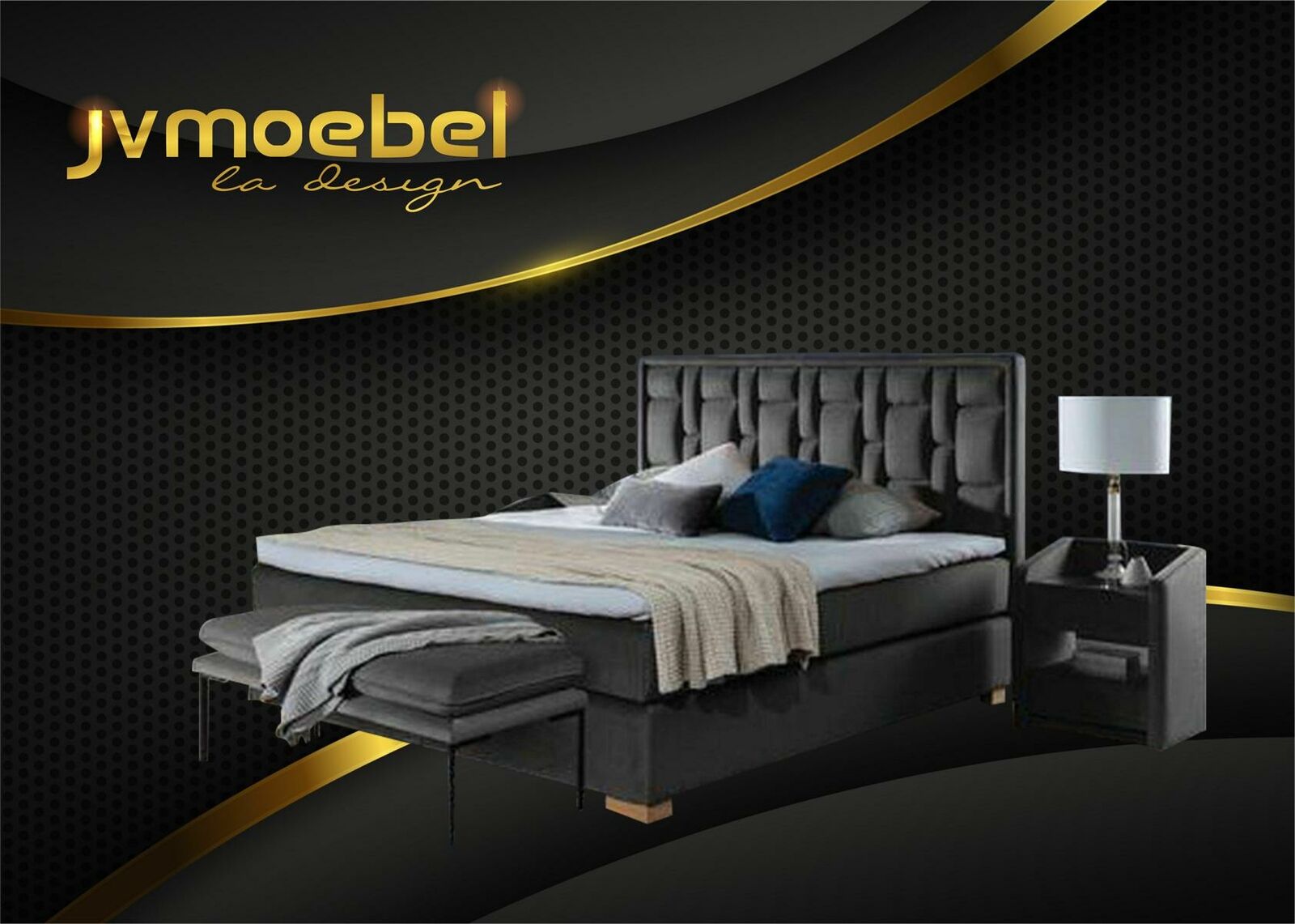 Chesterfield Doppelbett Schlafzimmer Samt Betten Bettgestell Nachttisch 3tlg Set