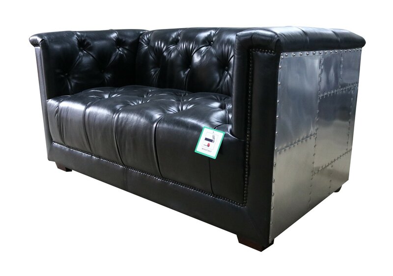 Echtleder Sofa Zweisitzer Flugzeugsessel Aviator Armlehnsessel Neu Ledersessel