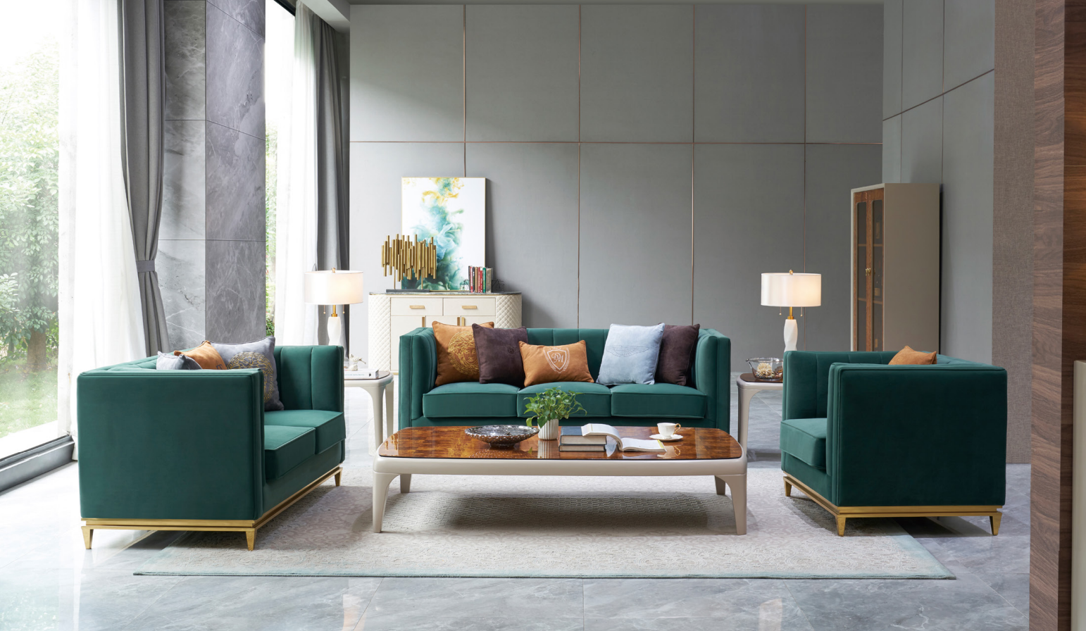 Sofagarnitur 3+2+1 Relax Sitzer Set Design Sofas Polster Couchen Leder